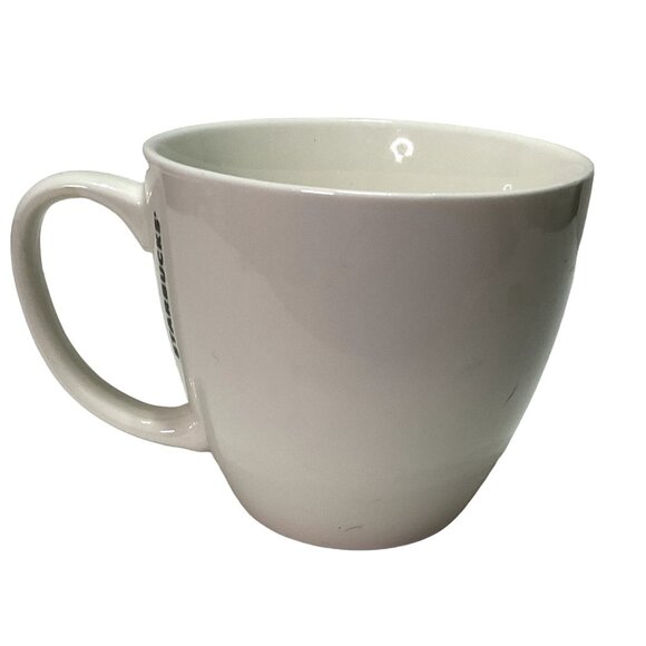 STARBUCKS BARRISTA MUG CUP WHITE W/BLACK CLASSIC LOGO 10oz 4" TALL JAVA TEA 2019 - Picture 3 of 5